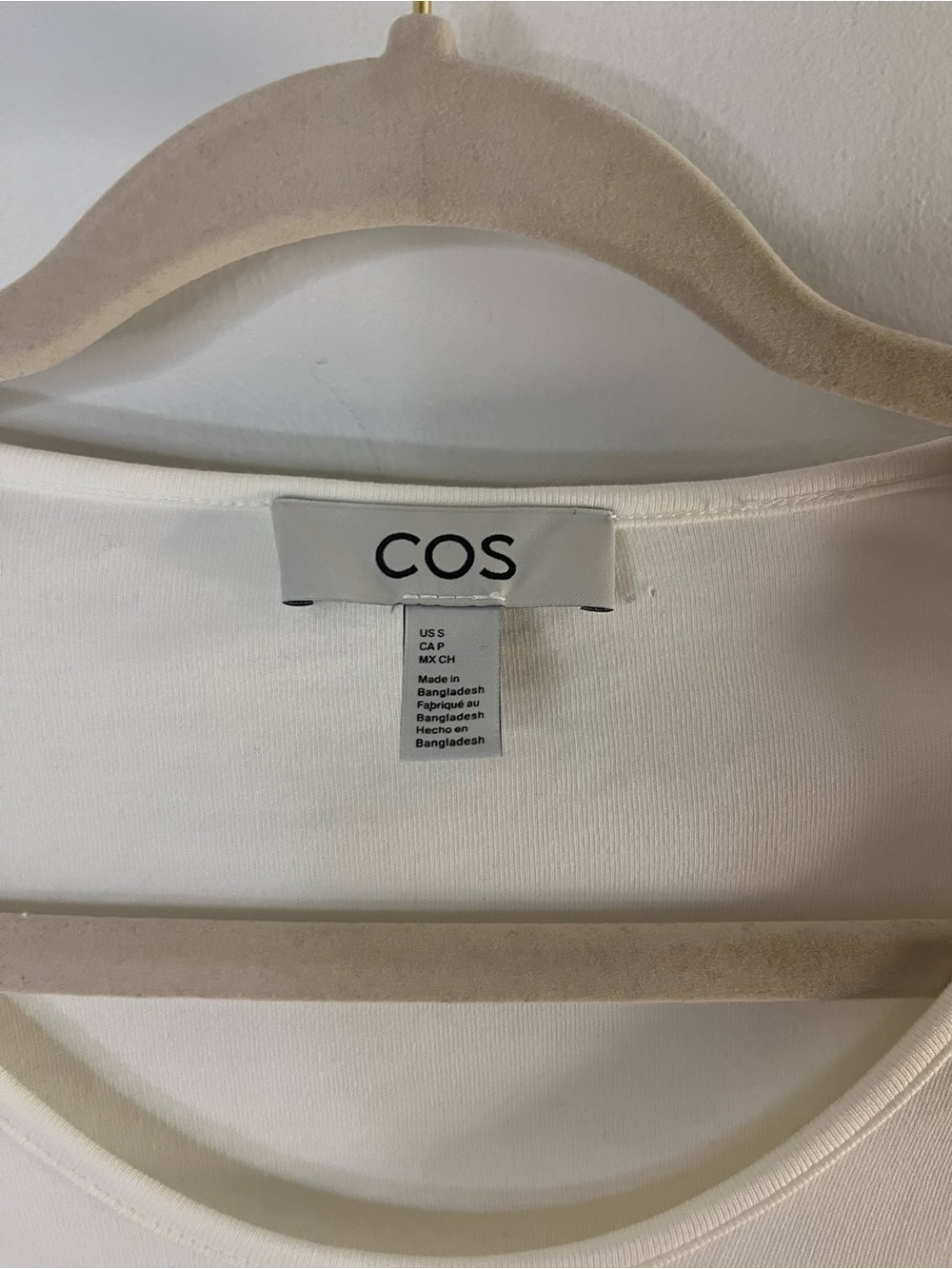 COS Cream Scoop Neck Short Sleeve Top - Picture 2 of 6